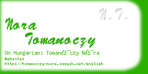 nora tomanoczy business card